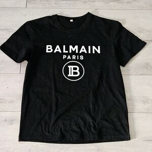 Balmain Black Tee with White Logo